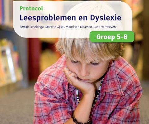 Kaft van het Protocol Dyslexie groep 5 tot 8 Afbeelding van de kaft van het Protocol Dyslexie groep 5 tot 8